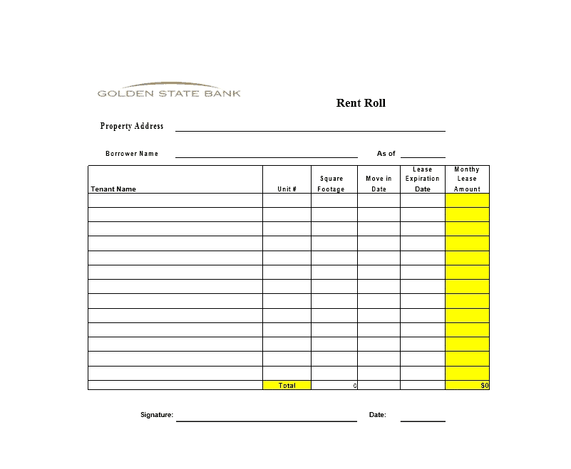 Simple Rent Roll Template in Excel using VBA